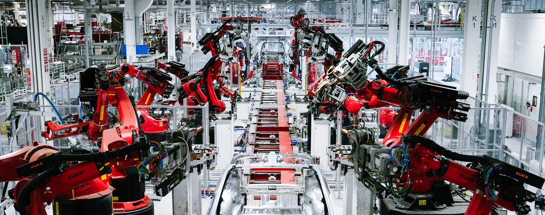 Factory line using robots